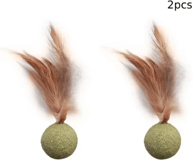 Inspire Picks MintyPaws Edible Catnip Ball Toy Interactive Dental & Chasing Treat For Cats 2pcs