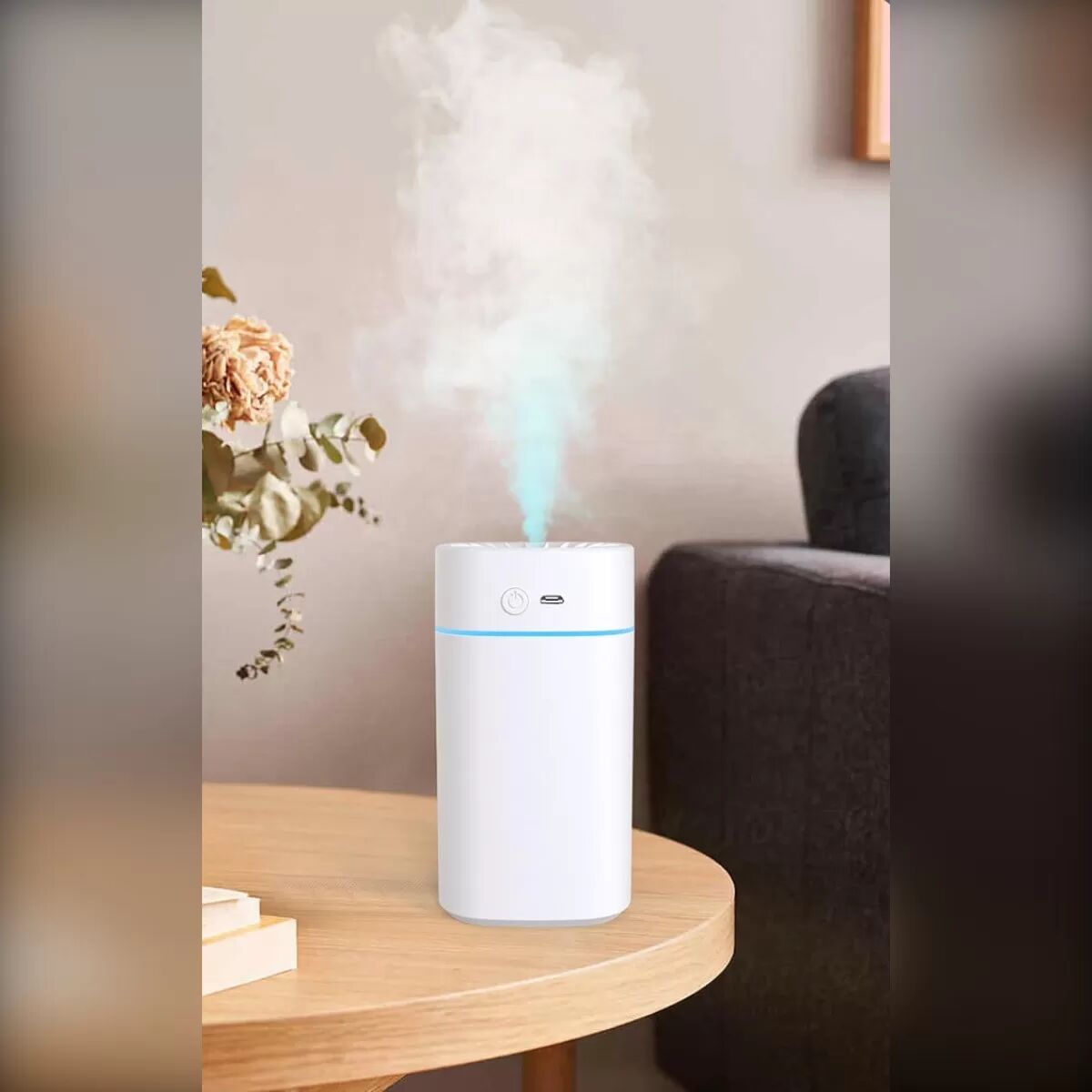 INF Diffuseur d'arômes humidificateur rechargeable avec lumière ambiante Blanc