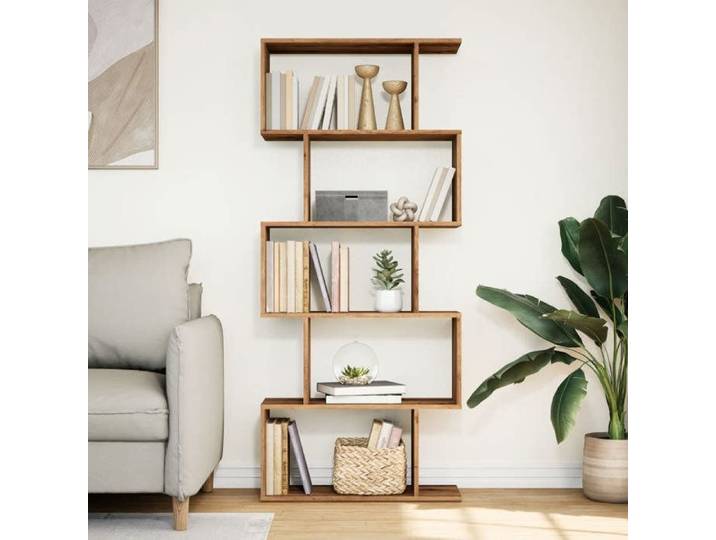 （Best 2026)Bibliothèque Étagère Moderne - ABOTT@ Buffet haut/Support de livres - 5 niveaux - chêne artisanal 227526