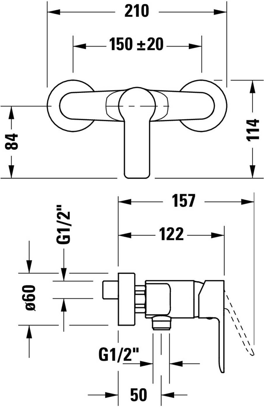 Duravit D-Code Einhebel-Brausemischer Aufputz