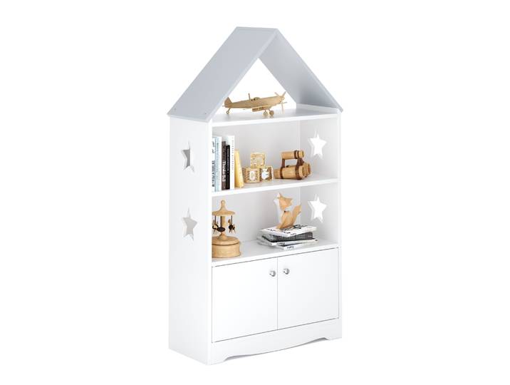 Spielzeugregal Haus DREAMYSTAR 62 x 115 cm weiss/grau