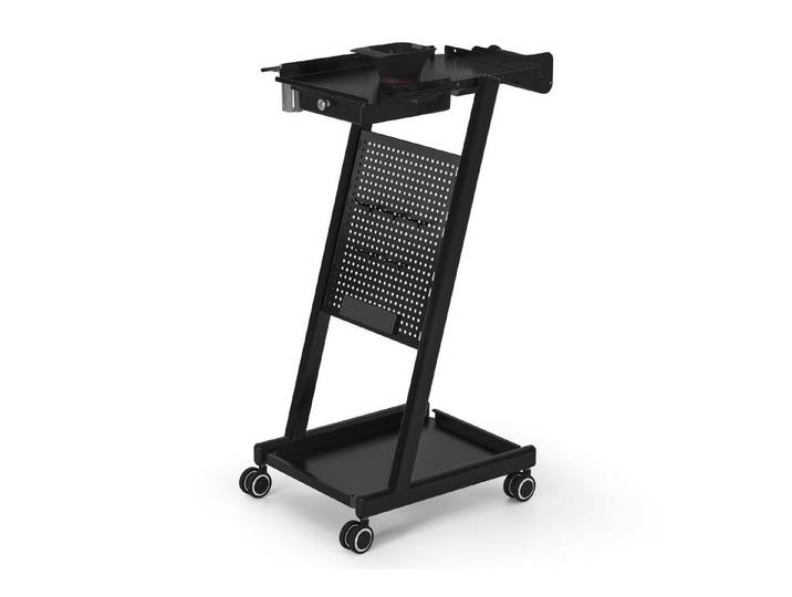 Barberpub Rollwagen BarberPub Friseurwagen mit Schublade, Salon Trolley Schwarz, 0085, mit Schublade & 2 Ablagen, Friseur Arbeitswagen, Beauty Salon Trolley