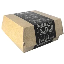 Papstar Einweg Burger-Boxen XXL »pure«, 50 Stück braun, 18.5x8.3x18.5 cm
