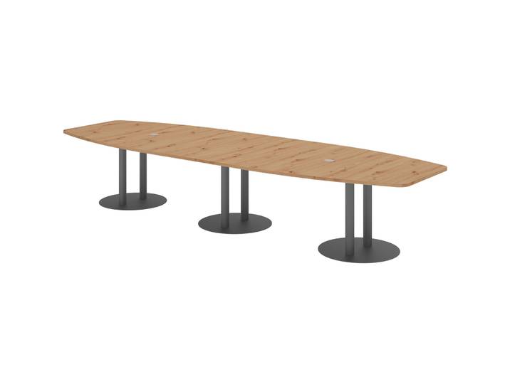 Besprechungstisch Office Asteiche 400 x 130 cm - Farbe: Asteiche/Graphit - Besprechungstisch