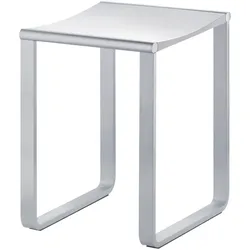 KEUCO PLAN Care Hocker, bis 100 kg, Kunststoff-Sitzfläche, 14982010051, Farbe: verchromt / weiß