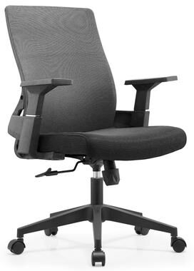 LeisureMod Brio Mid Back Mesh Office Chair - Ergonomic, Adjustable, Nylon Base with Swivel Casters