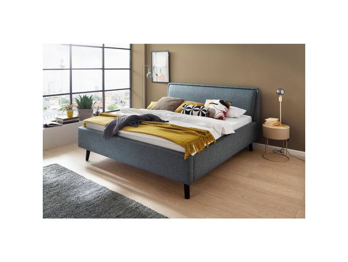 P & B Polsterbett, Blau, Holz, Esche, massiv, 180x200 cm, Reach, Schlafzimmer, Bett, Doppelbetten