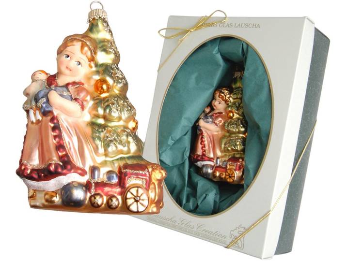 Christbaumschmuck KREBS GLAS LAUSCHA Mary am Weihnachtsbaum, Weihnachtsdeko, Christbaumschmuck , bunt, B:8cm H:14cm, Glas, Weihnachtsbaumschmuck, Christbaumschmuck, mundgeblasen