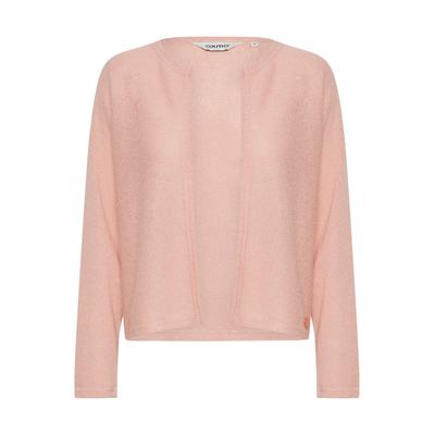 Cardigan OXMO "Strickcardigan OXKike", Damen, Gr. M, rot (coral cloud), Obermaterial: 58% Viskose CV. 42% Polyester PES., Strickjacken