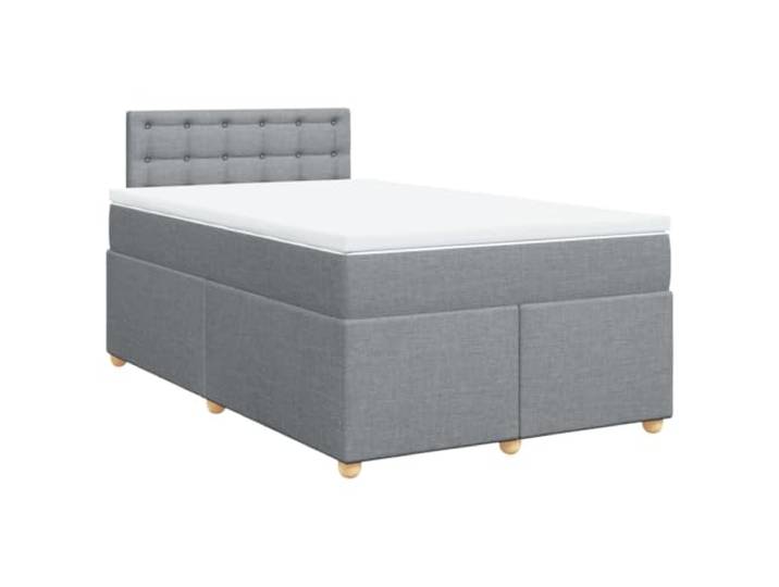 vidaXL Boxspringbett mit Matratze Hellgrau 120x190 cm Stoff