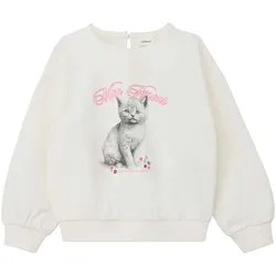 s.Oliver Sweatshirt Katze, weiss, 104