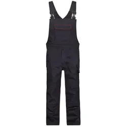 Dakota Flammhemmende Latzhose mit Kniepolstertaschen, schwarz, Schrittlänge Standard, Größe 52 - SCHWARZ - 52