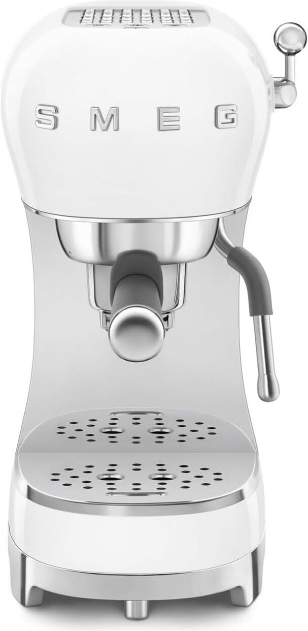 Smeg ECF02WHUK Espresso Coffee Machine - 1950s Retro Design, Steam Wand, Anti-Drip System, White, Used - Very Good