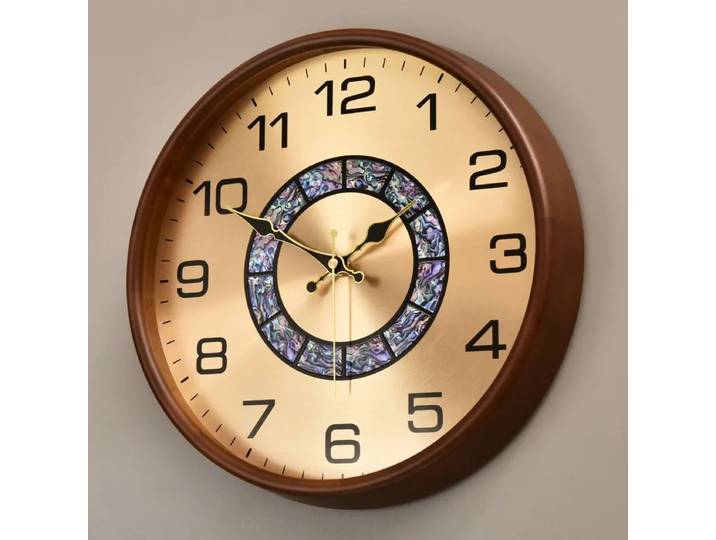 Horloge murale de salon en bois américain, horloge décorative en bois massif, horloge murale silencieuse, mode maison