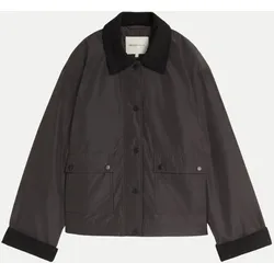 Übergangsjacke mit Cord-Details Schwarz M