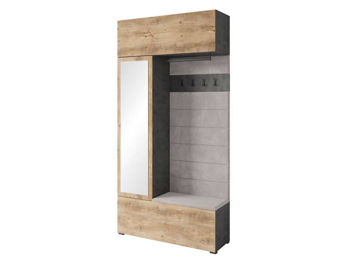 Garderobe Tejo Anthrazit/Kastanieneiche
