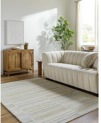 Livabliss Dangelo Transitional Stripe Wool Area Rug