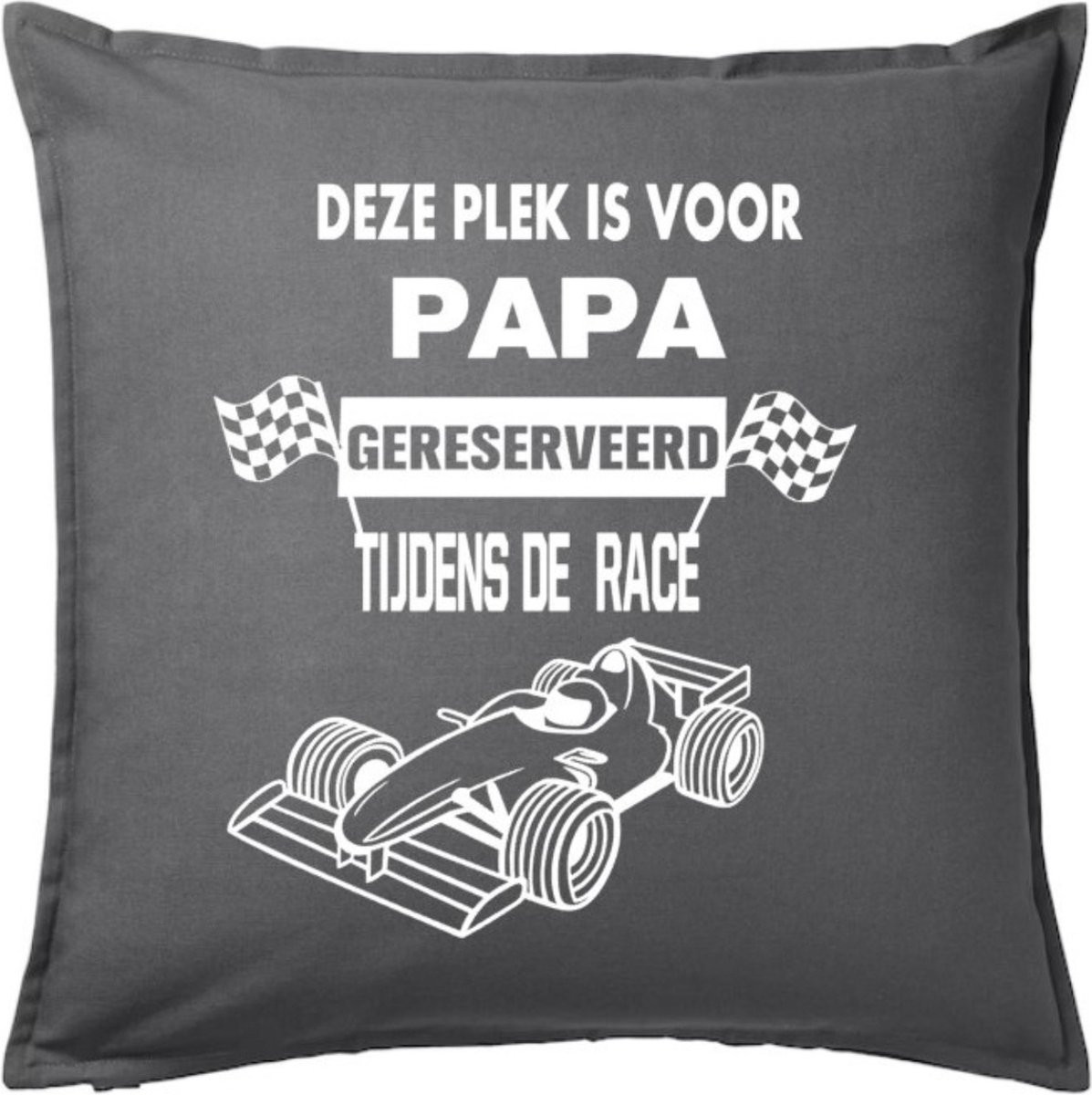 Gepersonaliseerd kussen met race-print voor papa - Verjaardagscadeau - Polyester