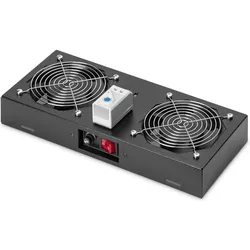 Digitus Dachlüftereinheit für 483 mm (19") Wandgehäuse, Serverschrank Zubehör, Schwarz