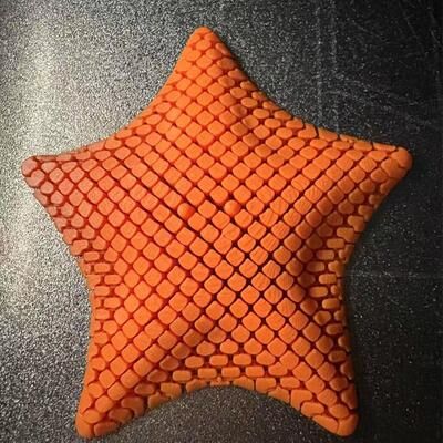 Perfect Picks Market Movable Joints Starfish Desk Toy Printed Ocean Themed Stress Relief Ornament For Home & Office Decor, Kawaii Gift orange