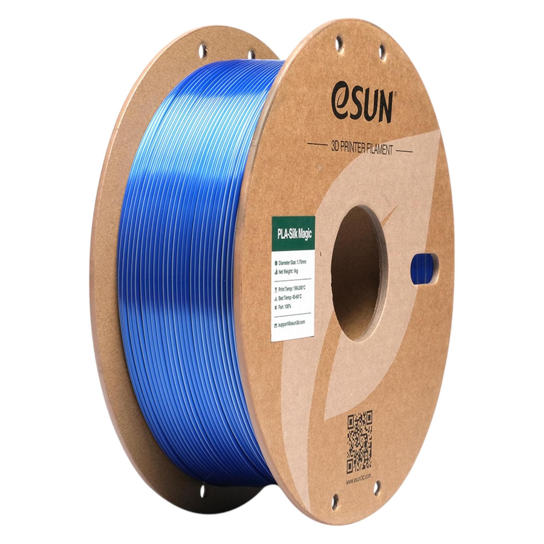 eSUN EPLA-SILK MAGIC 1,75mm BLUE SILVER 1kg (PLA, 1000 g, 1.75 mm) (EPLA-SILKMAGIC-P175US1)