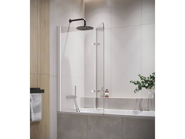 Badewanne Austin 5mm mit Nanobeschichtung 120 x 140cm Duschwand Duschabtrennung Badewannenaufsatz