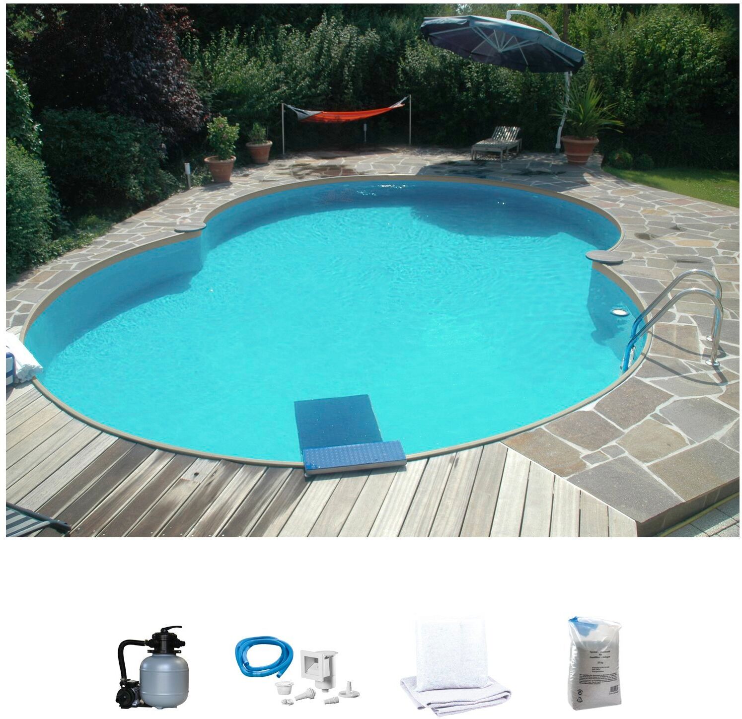 Achtformpool MY POOL BWT "SAMOA 2", weiß, B:320cm H:120cm L:525cm, Schwimmbecken, in verschiedenen Größen erhältlich