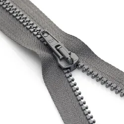buttinette Reißverschluss mit Kunststoffkrampe in 5,8 mm, grau, teilbar
