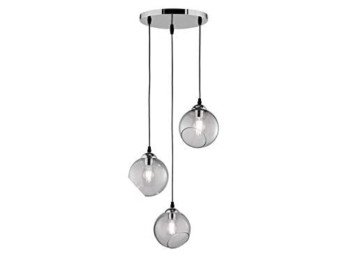 RL Live Your Light Clooney Hanglamp Chroom met Grijs Rookglas