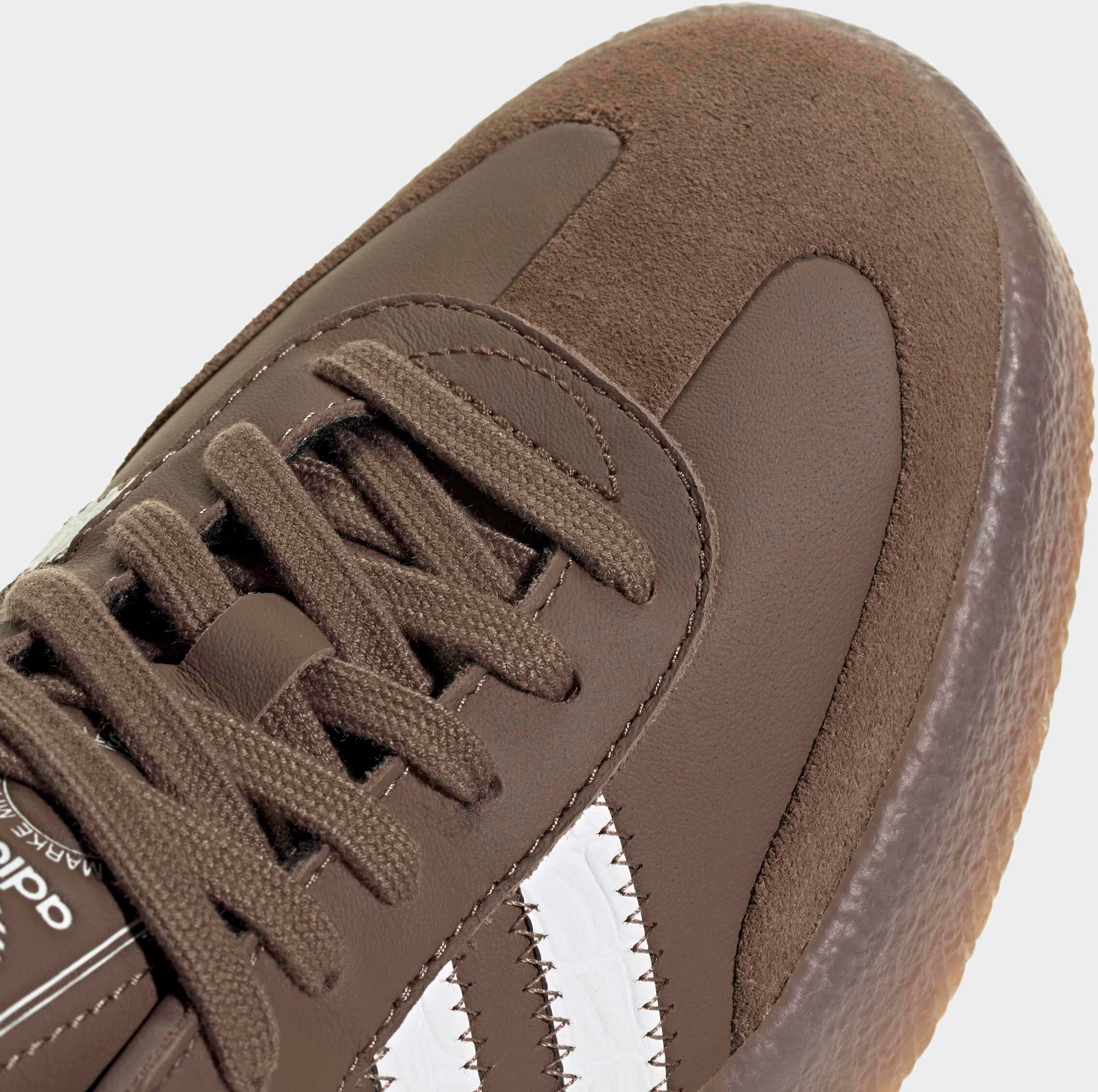 Sneaker ADIDAS ORIGINALS "SAMBAE", Damen, Gr. 40,5, braun (earth strata, ftwr weiß, gum5), Leder, Schuhe Sneaker earth strata, ftwr weiß, gum5 40,5