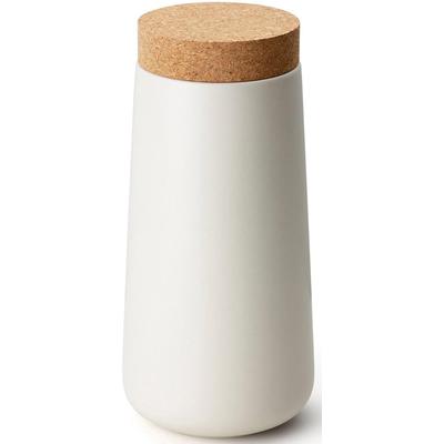 Vorratsdose CONTINENTA, weiß, H:26cm Ø:12,5cm, Keramik, Kork, Lebensmittelaufbewahrungsbehälter, Vorratsdose, 12 x 26 cm