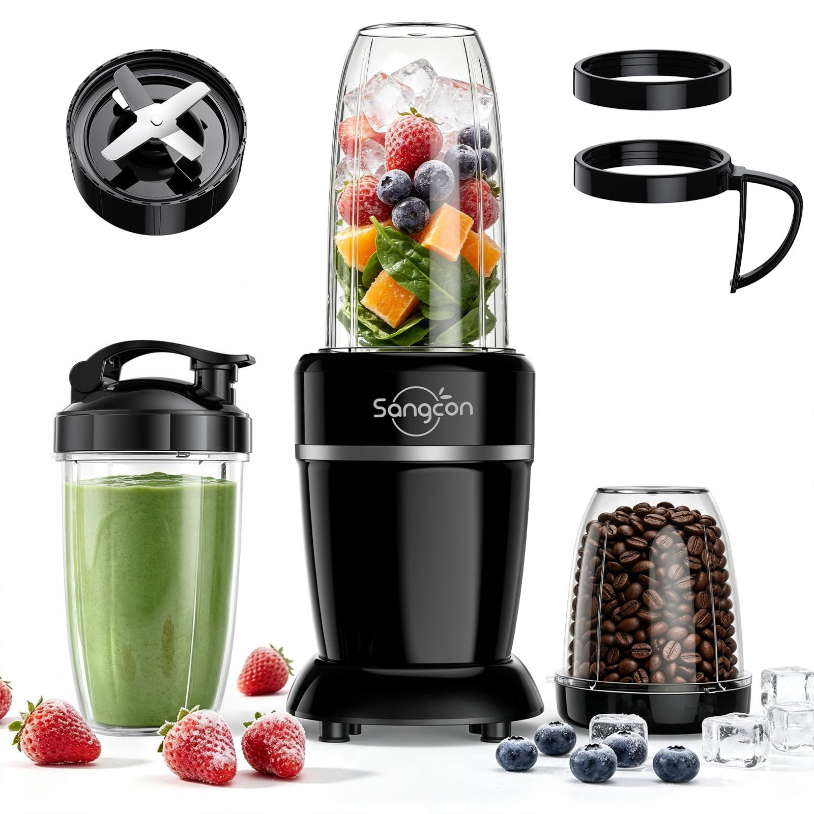 Dripio Smoothiemixer met 1000 watt, 3 bekers en 2 tuitjes, draagbare blender