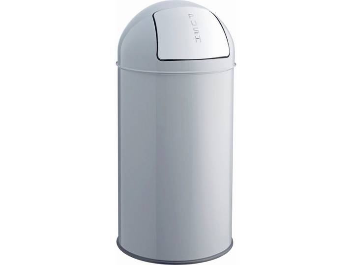 HELIT Papierkorb Abfallbehälter Metall rund 360mm 745mm 50l mittelgrau
