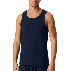 Schiesser Men Double Rib Tank Top Marine Baumwolle Small