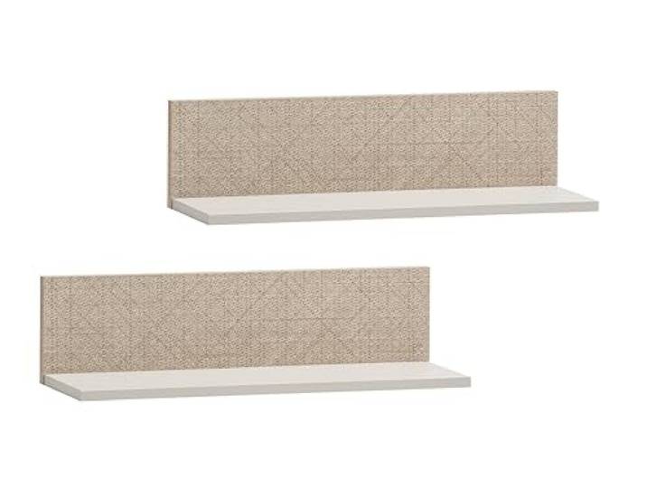 Schildmeyer Regalablage 2er-Set Edno 159984, cremebeige/Canasta Dekor, 60 x 17,3 x 15,7 cm