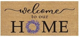 Evergreen 22 in. x 10 in. Welcome to Our Home Flocked Sassafras Coir Switch Mat