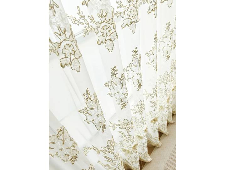 Rideaux en tulle blancs brodés en relief tridimensionnel européen pour salon, chambre à coucher, salle à manger, occultants de luxe sur mesure