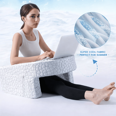 HomeDecorAndMore LLC ComfyArm Desk Pillow, Ergonomic Support & Plush Comfort milky White