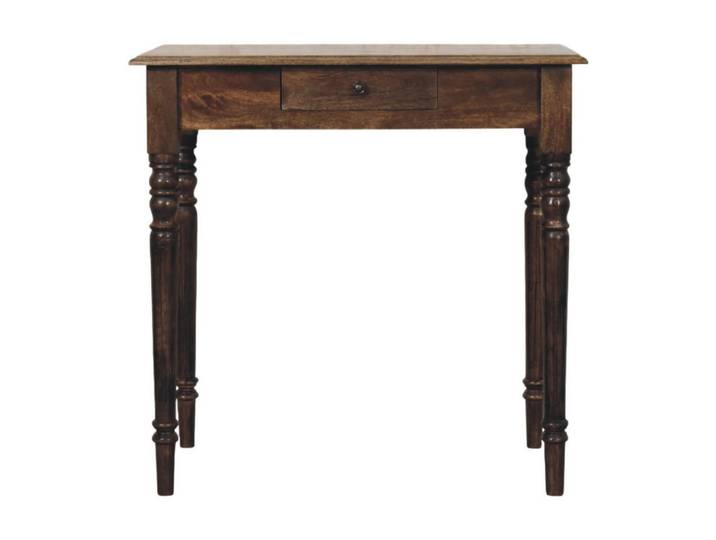 Artisan Furniture Schreibtisch Klassisches Grau-Finish, 1 Schublade, Braun, Holz, Echtholz,Mangoholz, 45x80x80 cm, Büromöbel, Schreibtische, Bürotische