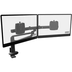 Novus Doppel-Monitortragarm Clu Plus X2 bis 27" optional mit Laptophalterung - Doppelmonitorhalterung / Schwarz