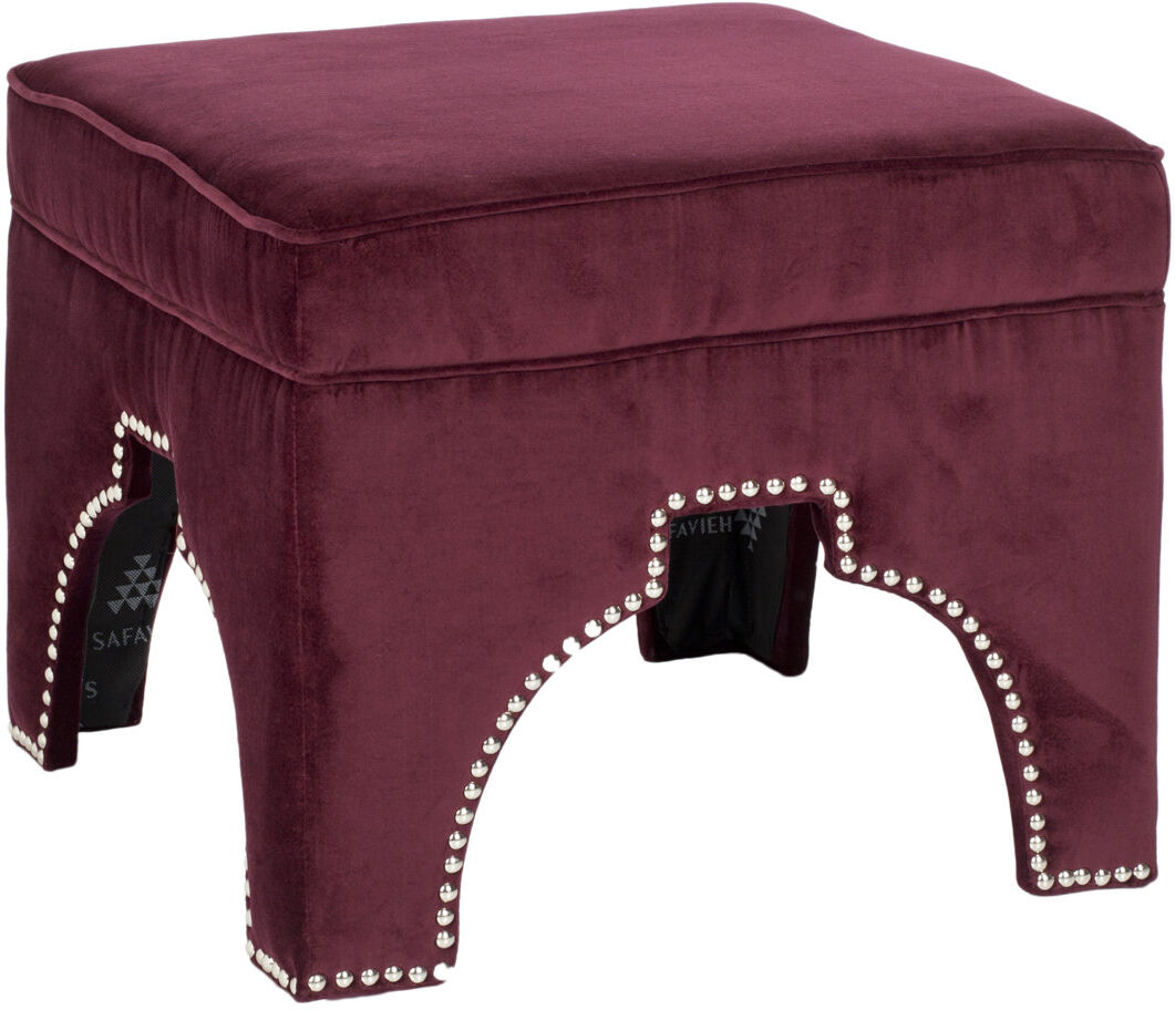 Rosdorf Park Campbell 54.1cm Wide Square Plaid Standard Ottoman Bordeaux 45.47cm H X 54.1cm W X 54.1cm D
