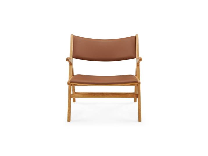 Roots Sessel, Eiche natur Leder cognac