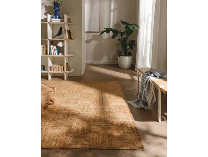 benuta Pure Jute Tapis Jutta - Naturel 160x230 cm - Tapis tissé à la main pour salon - Design Boho naturel - Convient pour le chauffage par le sol