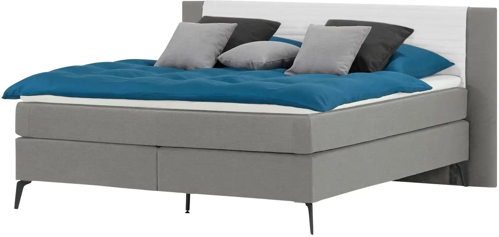 Höffner Boxspringbett  Synda ¦ grau ¦ Maße (cm): B: 160 H: 107