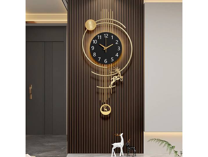 Nouvelle horloge murale oscillante pour salon, décoration de salle à manger, horloge murale à quartz haut de gamme, design moderne