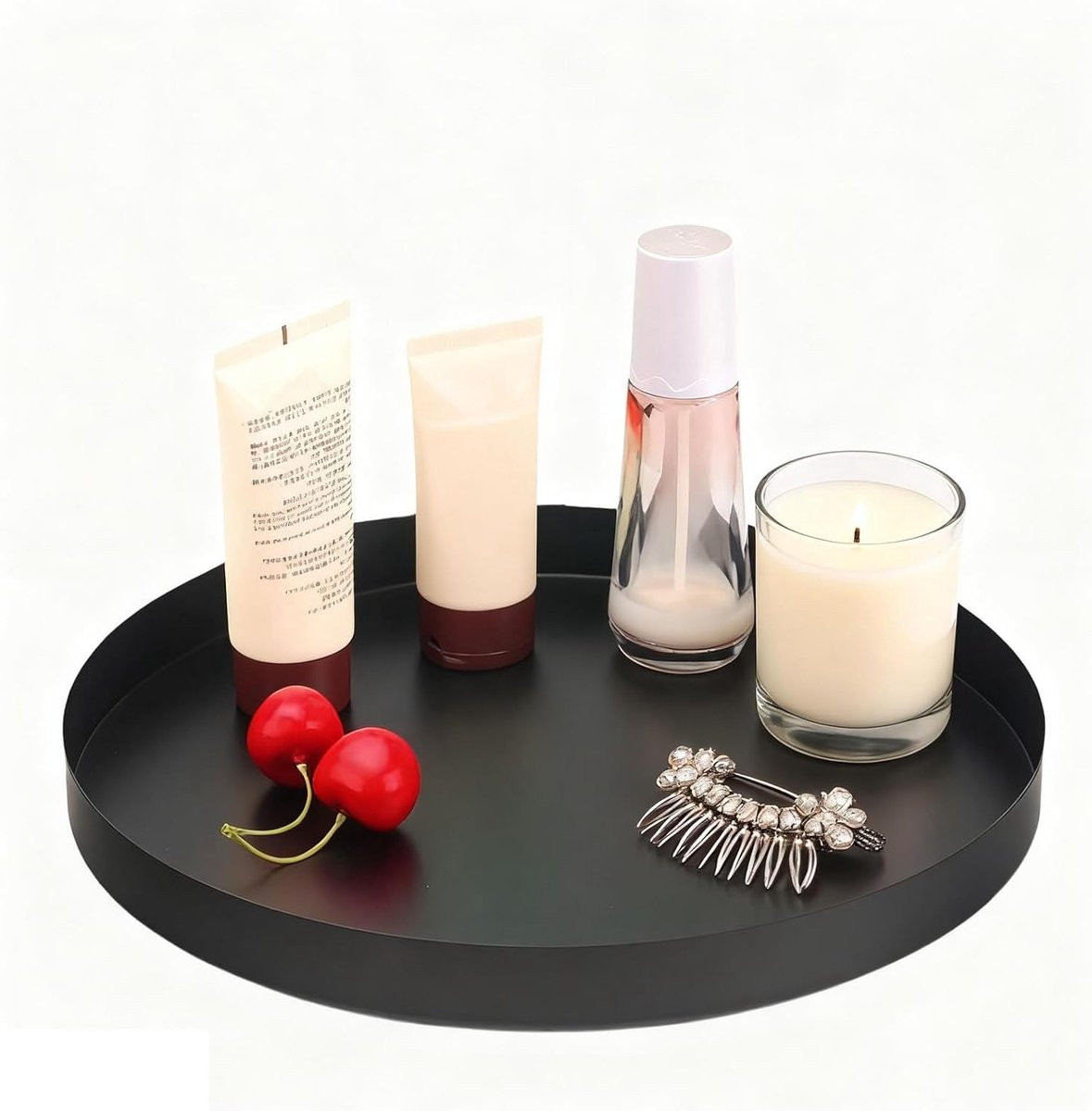 Rond cosmetisch dienblad van 20 cm voor sieraden en decoratie