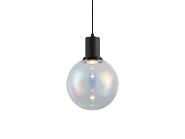 Suspension design noire avec verre arc-en-ciel 20cm - Mallon