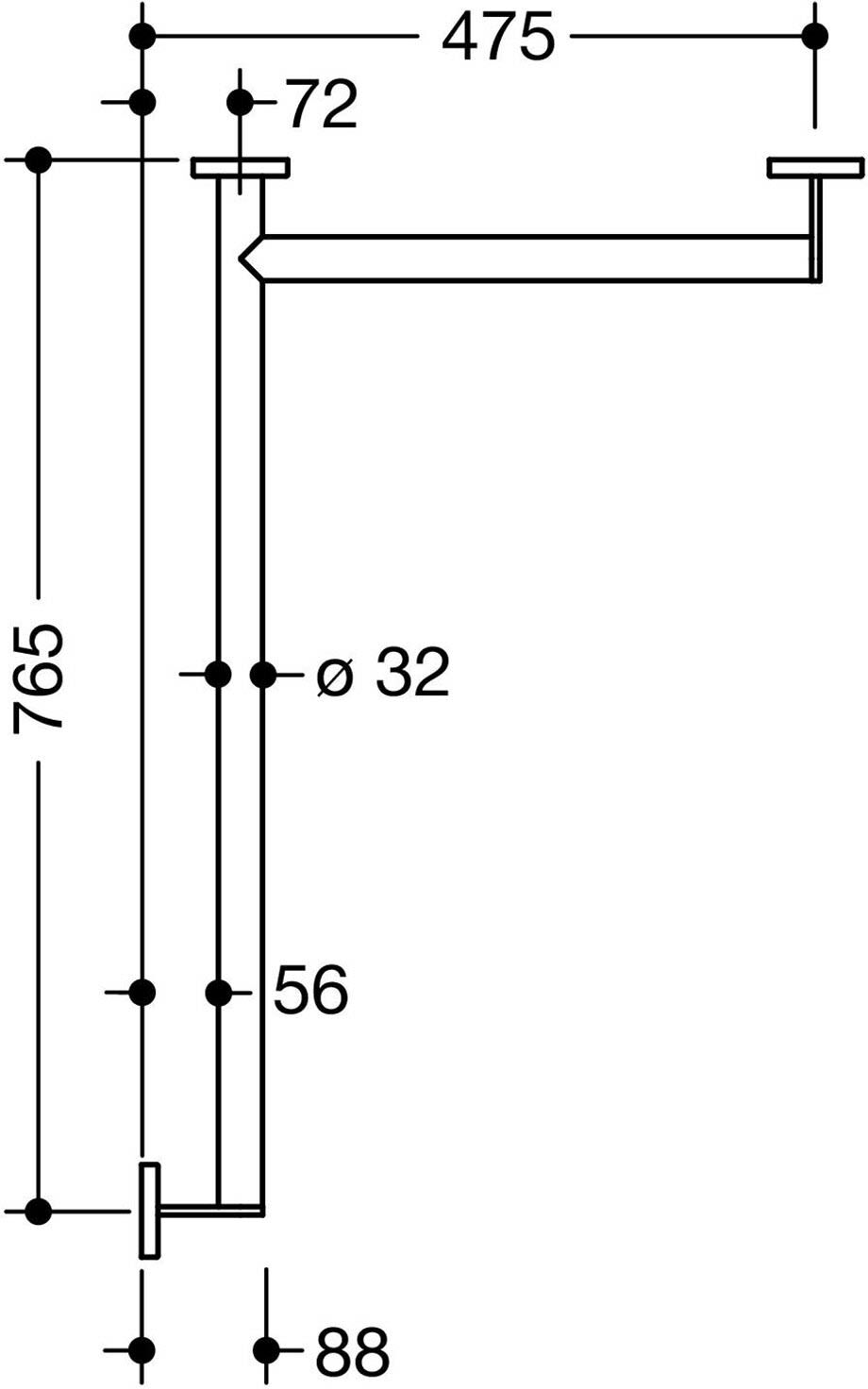 HEWI System 900 Duschhandlauf, rechts