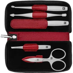 Zwilling, Nagelpflegegerät, Twinox Travel Set – Rot 5-teiliges Lederetui - Rot