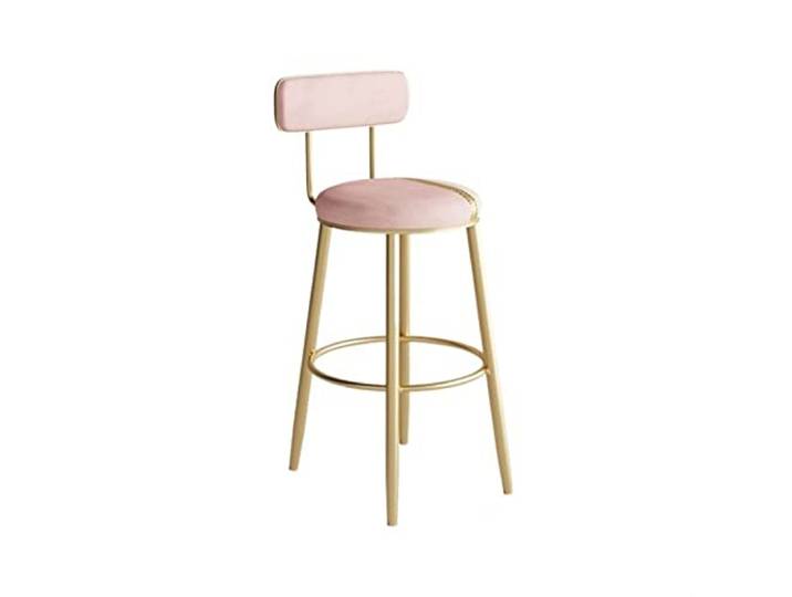 Barstühle Dessert Shop Rezeptionshocker mit Rückenlehne(Pink,Mittel)